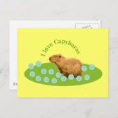 Carte Postale I love Capybaras (Devant / Derrière)