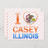 Carte Postale I Love Casey, IL (Devant / Derrière)