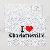 Carte Postale I Love Charlottesville, États-Unis (Devant / Derrière)