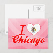 Carte Postale I Love Chicago, Illinois (Devant / Derrière)