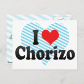 Carte Postale I Love Chorizo (Devant / Derrière)