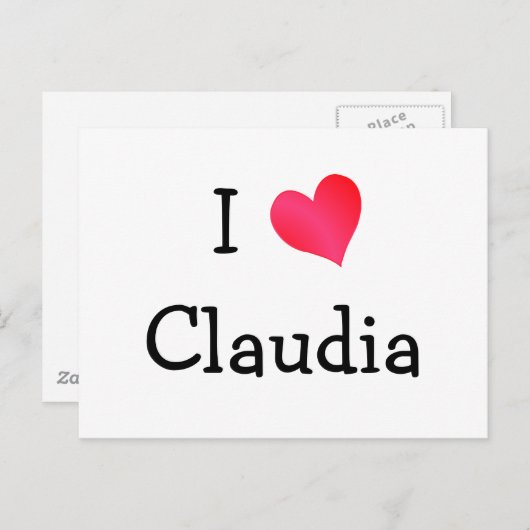 Carte Postale I Love Claudia (Devant / Derrière)