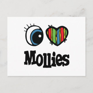 Carte Postale I Love (Coeur) Mollies