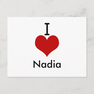 Carte Postale I Love (coeur) Nadia