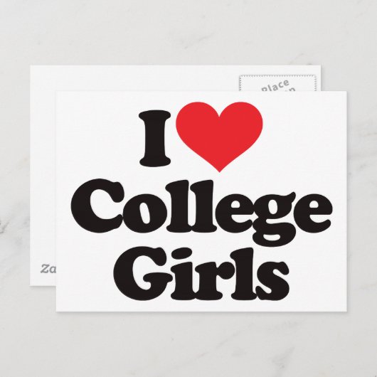 Carte Postale I Love College Girls (Devant / Derrière)