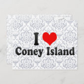 Carte Postale I Love Coney Island, États-Unis (Devant / Derrière)
