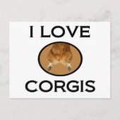 Carte Postale I Love Corgis Corgi Butt (Devant)
