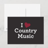Carte Postale I Love Country Music (Devant / Derrière)