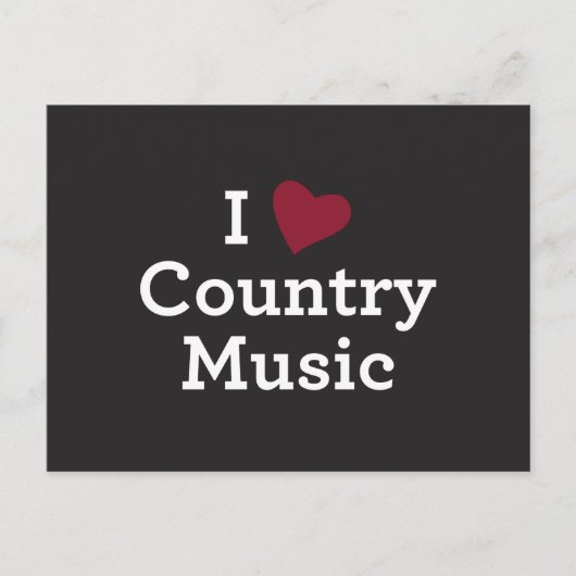 Carte Postale I Love Country Music (Devant)