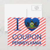 Carte Postale I Love Coupon, PA (Devant / Derrière)