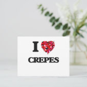 Carte Postale I Love Crepes conception alimentaire (Debout devant)