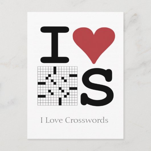 Carte postale I Love Crosswords (Devant)