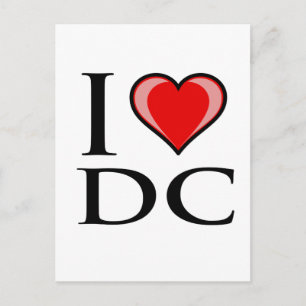 Carte Postale I Love DC - District de Columbia