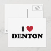 Carte Postale I Love Denton Texas (Devant / Derrière)