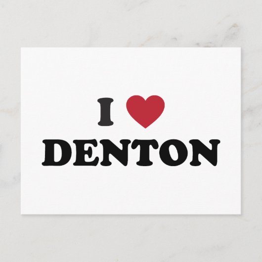 Carte Postale I Love Denton Texas (Devant)
