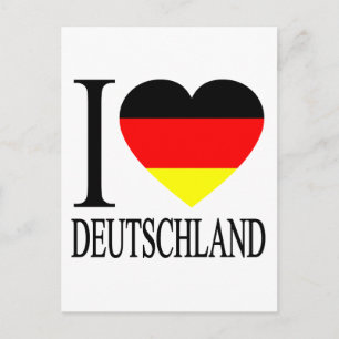 Carte Postale I Love Deutschland Allemagne Allemagne Drapeau Coe