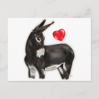 Carte Postale I Love Donkeys Demure Donkey