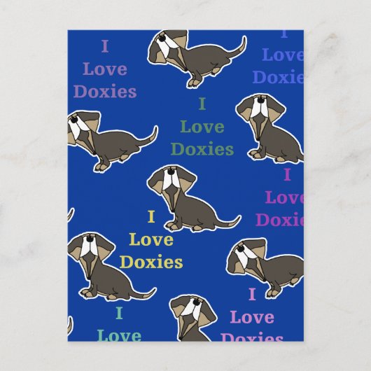 Carte Postale I Love Doxies collage (Devant)