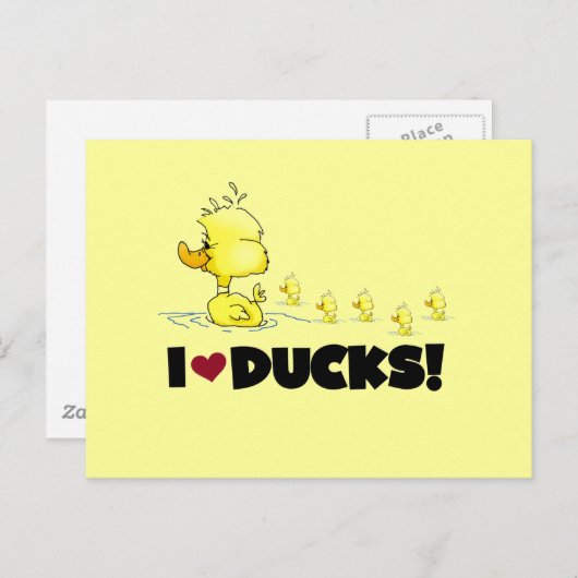 Carte Postale I Love Ducks Tshirts et cadeaux (Devant / Derrière)