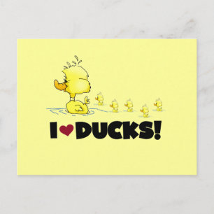 Carte Postale I Love Ducks Tshirts et cadeaux