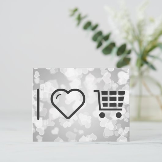 Carte Postale I Love Ecommerce Carts (Debout devant)