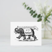Carte Postale I Love Elephants (Debout devant)