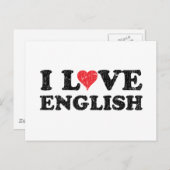 Carte Postale I Love English (Devant / Derrière)