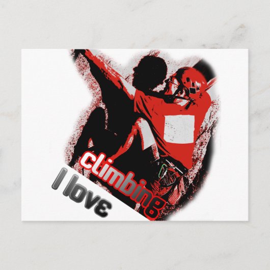 Carte Postale I Love Escalade Pulley (Devant)