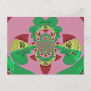 Carte Postale I Love Ethiopia Kaleidoscope - Heartfeel Rasta Art