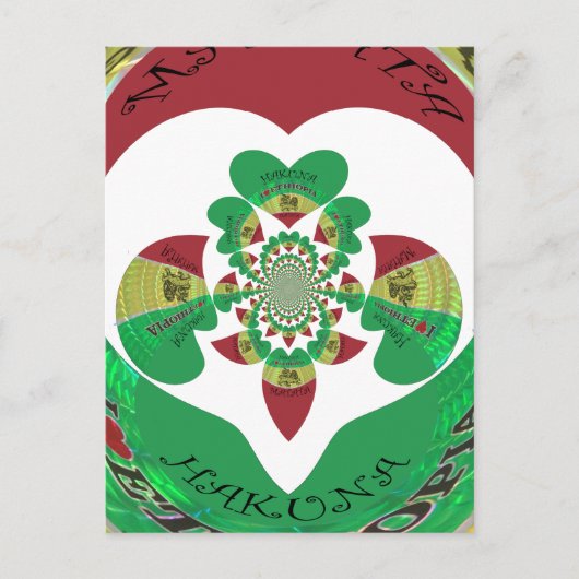 Carte Postale I Love Ethiopia Kaleidoscope - Heartfeel Rasta Art (Devant)