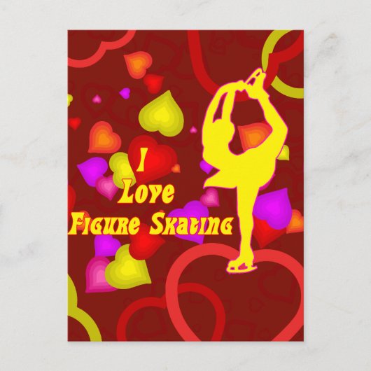 Carte Postale I Love Figure Skating Retro (Devant)