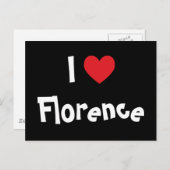Carte Postale I Love Florence (Devant / Derrière)