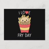 Carte Postale I Love Fry Day Funny Otter French Fries Vendredi (Devant)