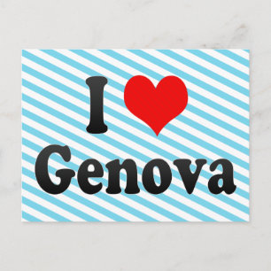 Carte Postale I Love Genova, Italie