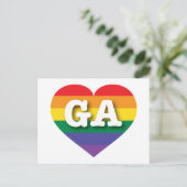 Carte Postale I Love Georgia Rainbow Heart (Debout devant)