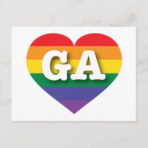 Carte Postale I Love Georgia Rainbow Heart