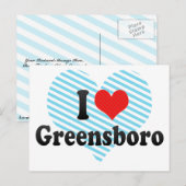 Carte Postale I Love Greensboro (Devant / Derrière)