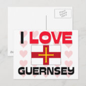 Carte Postale I Love Guernsey (Devant / Derrière)