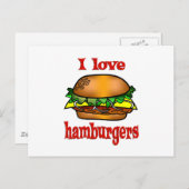 Carte Postale I Love Hamburgers (Devant / Derrière)