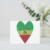 Carte Postale I Love Heart Ethiopie : Drapeau Art Motif (Debout devant)