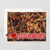 Carte Postale I Love (Heart) Fried Grasshopper (Devant / Derrière)