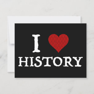 Carte Postale I Love (Heart) History