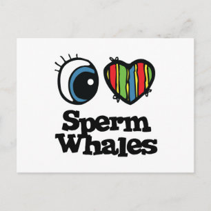 Carte Postale I Love (Heart) Sperm Whales