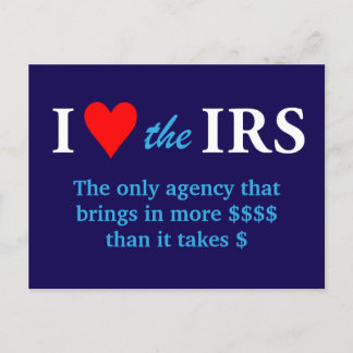 Carte Postale I Love Heart the IRS