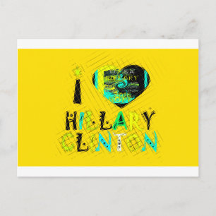 Carte Postale I Love Hillary USA Art Print