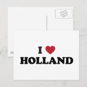 Carte Postale I Love Holland (Devant / Derrière)