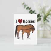 Carte postale I Love Horses (Debout devant)