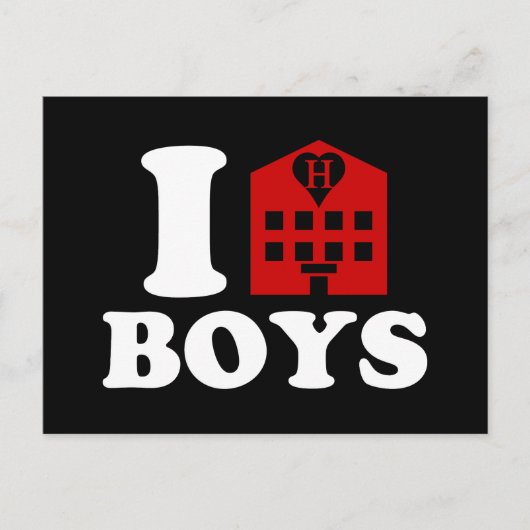 Carte Postale I Love Hotel Boys (Devant)