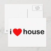 Carte Postale I Love House (Devant / Derrière)
