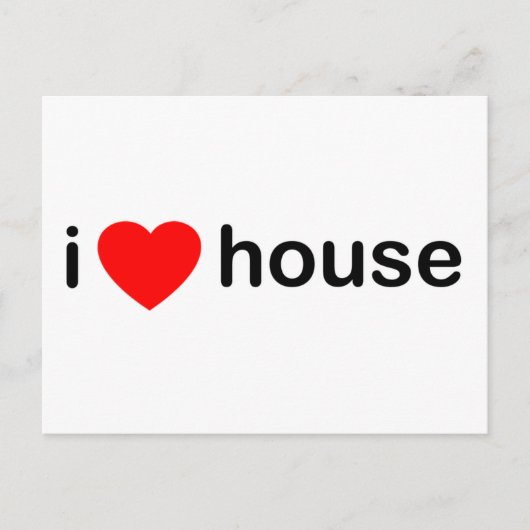 Carte Postale I Love House (Devant)